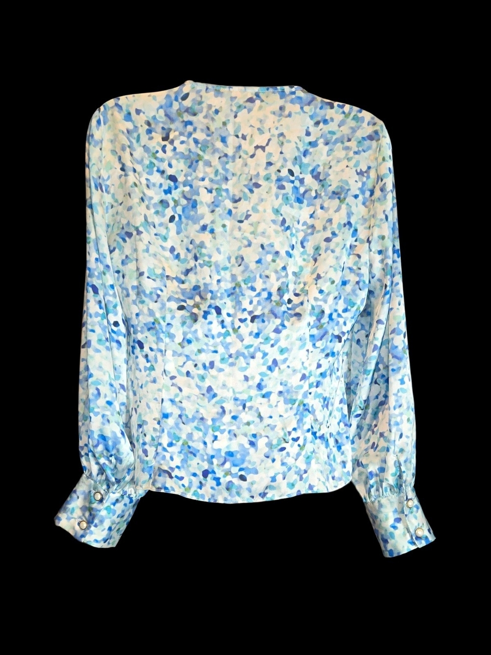 Zara Blue Multi-Print Wrap Blouse - Picture 7 of 7